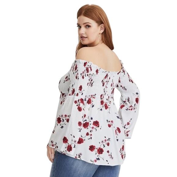Torrid Floral Off Shoulder Blouse - 3X - Picture 5 of 6